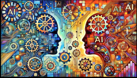 Dalle: image of AI amplifying our worst & best