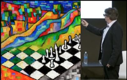 Maric Paradox on chess board - inspired by Fauvism, Pointillism & Cubism.