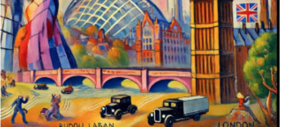 “Whispers of London: A Fauvist Encounter of Iconic Silhouettes”
