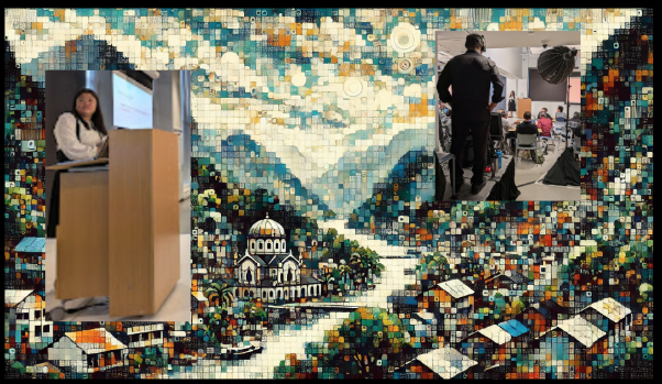 Photos superimposed on Dalle: Bolero Fauvian pointillist style with Vietnamese influences