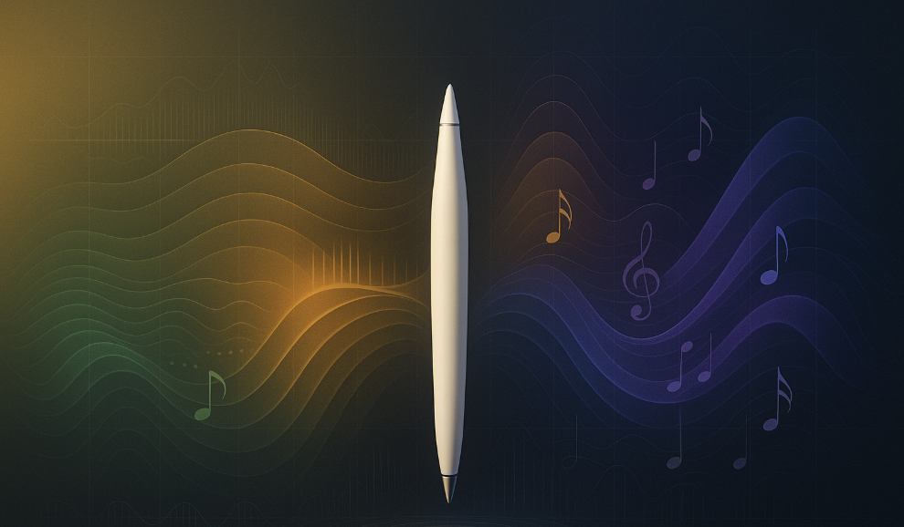 Sound wave visualization around pen: