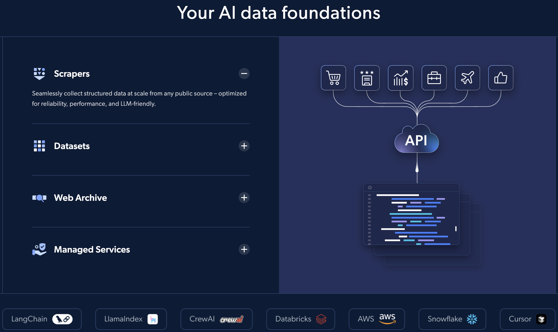 Brightdata - Scrapers, Datasets, Web Archives, Managed Services