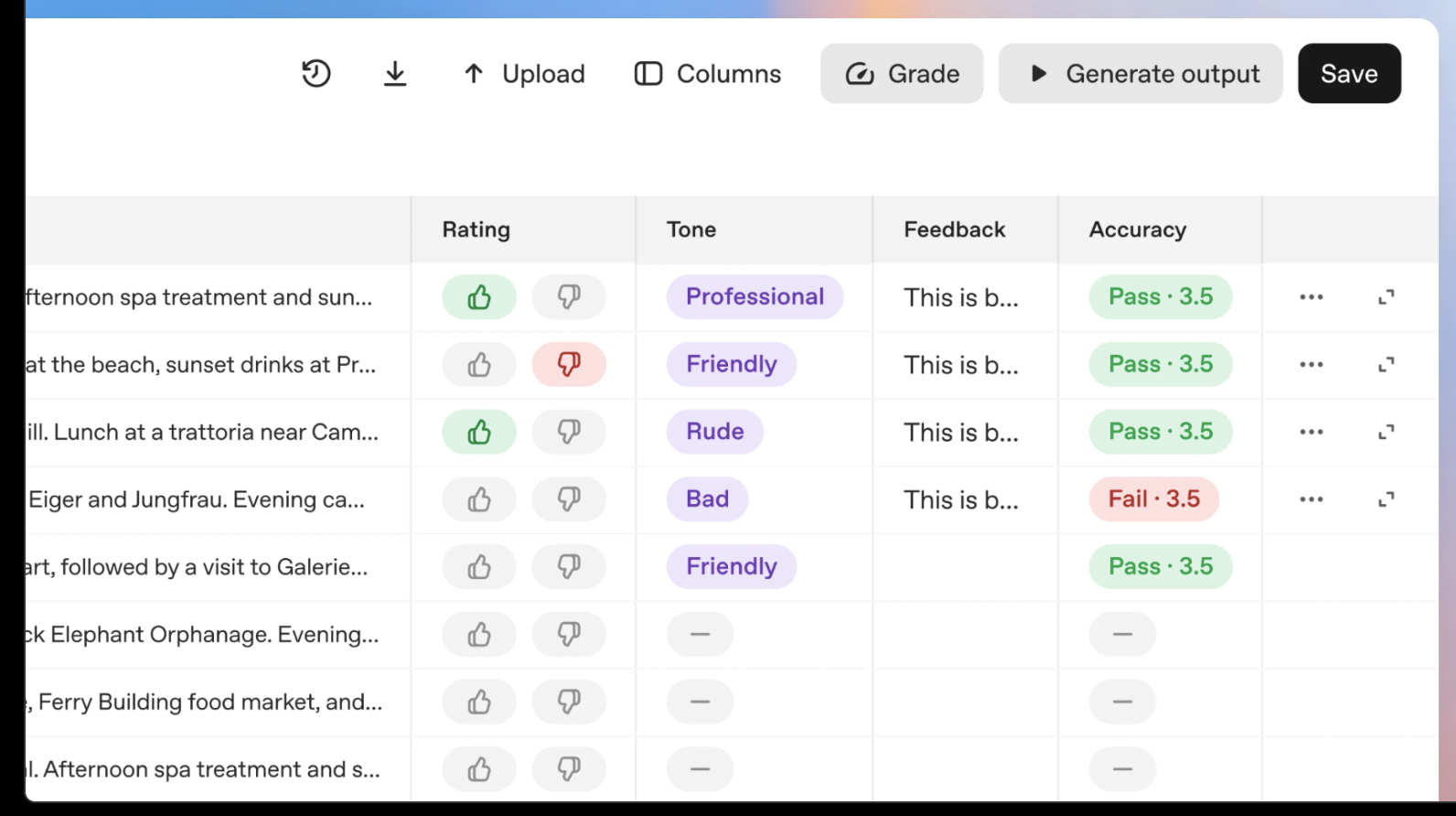 Eval Dataset example