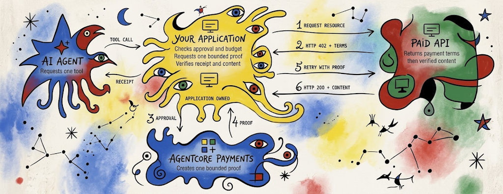 Based on diagram in: Controlled Agentic Commerce with AgentCore Payments